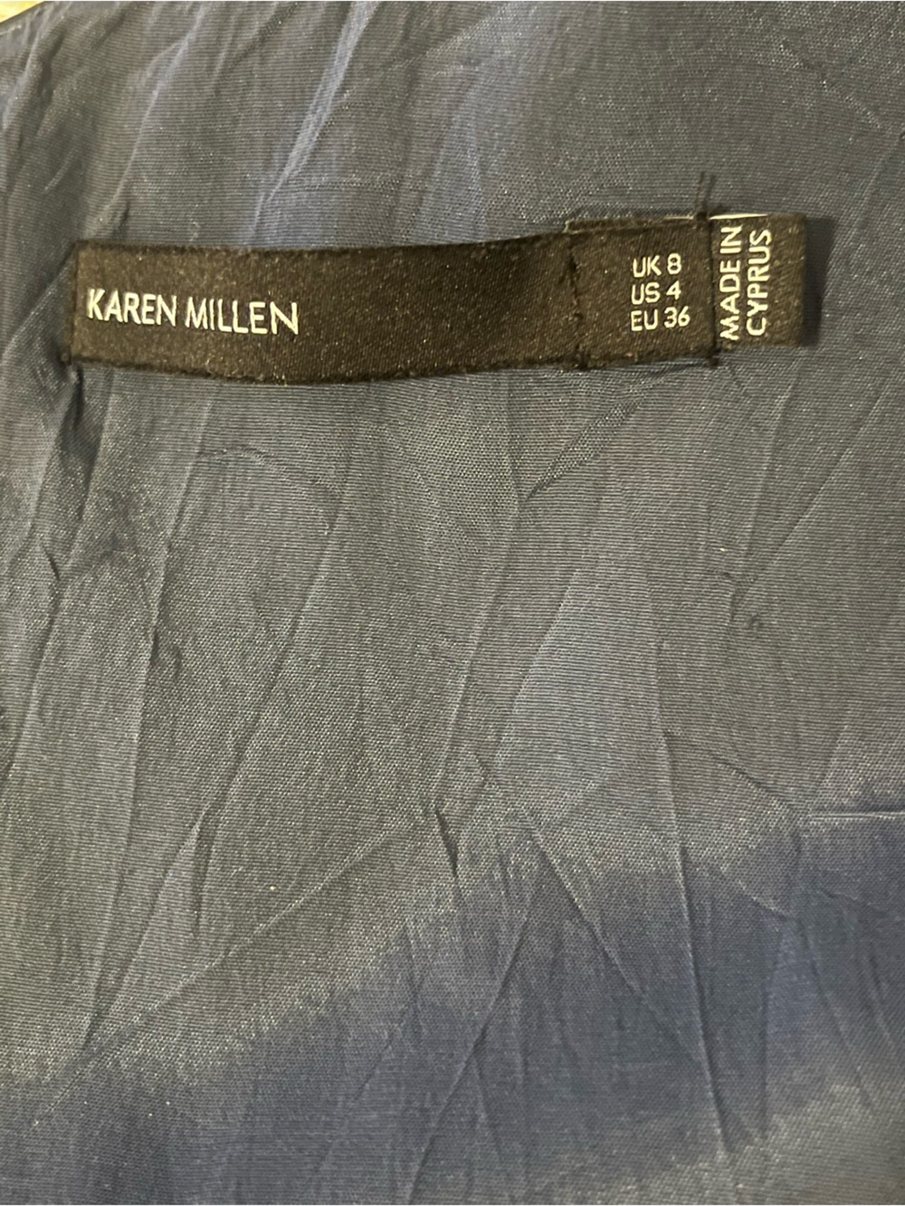 Karen Millen Abstract Ombre Stripe Bodycon Pencil Dress Blue Gold US 4 - Picture 12 of 12
